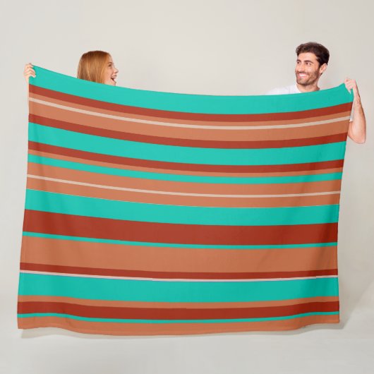 Groovy Striped Vintage Retro Stripes フリースブランケット (インサイチュ)
