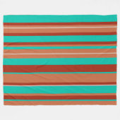 Groovy Striped Vintage Retro Stripes フリースブランケット (正面(横))