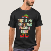 Groovy Style Elf Hat Pajama Christmas Tシャツ (正面)