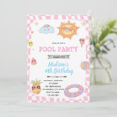 Groovy summer pool party invitation 招待状 (スタンド正面)