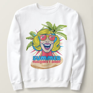 Groovy Summer VibesスマイリーTee for先生 スウェットシャツ