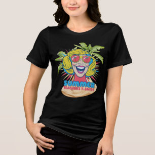 Groovy Summer VibesスマイリーTee for先生 トライブレンドTシャツ