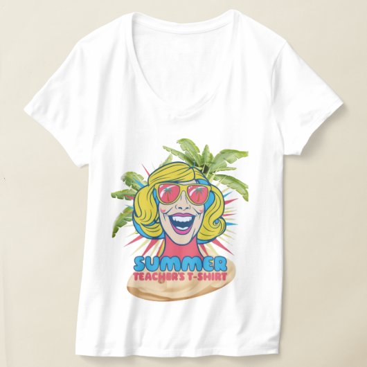 Groovy Summer VibesスマイリーTee for先生 Tシャツ (レイダウン)