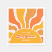 Groovy Sunshineレトロ60sヒッピー男の赤ちゃんシャワー スタンダードカクテルナプキン (正面)