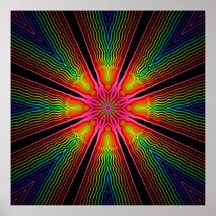 Groovy Sunshine – フラクタルポスター ポスター