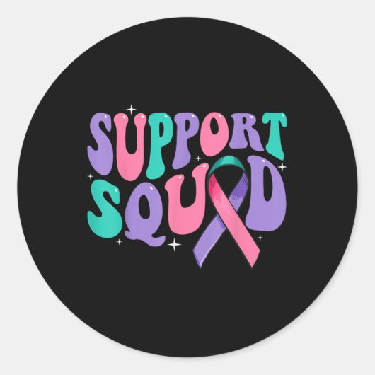 Groovy Support分隊の甲状腺がん認知症 ラウンドシール (正面)