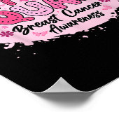 Groovy Support Squad Breast Cancer Awareness Pink ポスター (角)