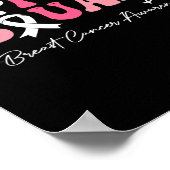 Groovy Support Squad Breast Cancer Awareness White ポスター (角)