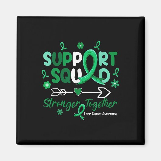 Groovy Support Squad Green Ribbon肝がんAwa マグネット (正面)