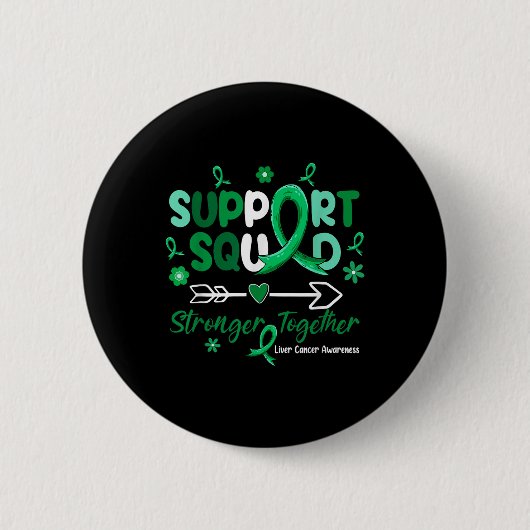Groovy Support Squad Green Ribbon肝がんAwa 缶バッジ (正面)
