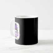Groovy Support Squad Messy Bun膵臓がん コーヒーマグカップ (正面左)