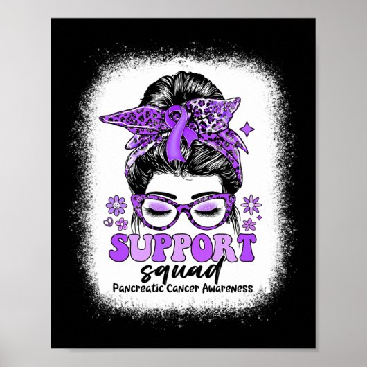 Groovy Support Squad Messy Bun膵臓がん ポスター (正面)