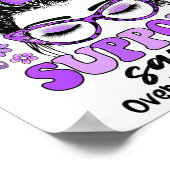 Groovy Support Squad Messy Bun Women Overdose Awar ポスター (角)