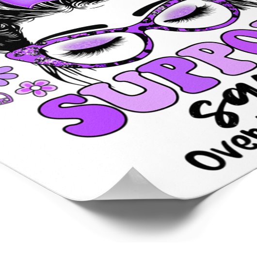 Groovy Support Squad Messy Bun Women Overdose Awar ポスター (角)