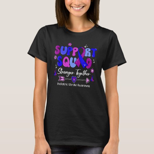 Groovy Support Squad Ribbon Emanuel Syndrome Aware Tシャツ (正面)
