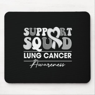 Groovy Support Squad White Ribbon肺がん戦争 マウスパッド
