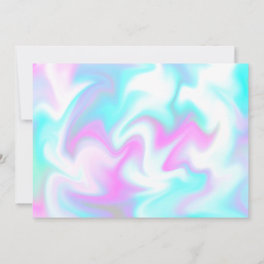 Groovy Swarlsスクリプト日付をピンク色で保存 招待状 (裏面)