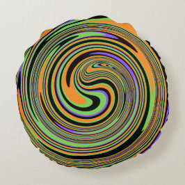 Groovy Swirl Black ラウンドクッション