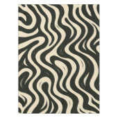 Groovy Swirl Black and Cream Tablecloth テーブルクロス (正面)