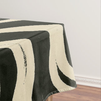 Groovy Swirl Black and Cream Tablecloth テーブルクロス
