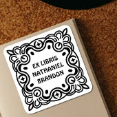 Groovy Swirls Ex Libris Bookplate Labels - Custom スクエアシール