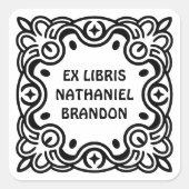 Groovy Swirls Ex Libris Bookplate Labels - Custom スクエアシール (正面)