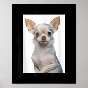 Groovy Tattoos Dog DaとステームパンクChihuahua犬 ポスター