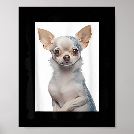 Groovy Tattoos Dog DaとステームパンクChihuahua犬 ポスター (正面)