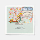 Groovy Tenはヴィベデイジーヴァン10歳の誕生日だ スタンダードカクテルナプキン (正面)