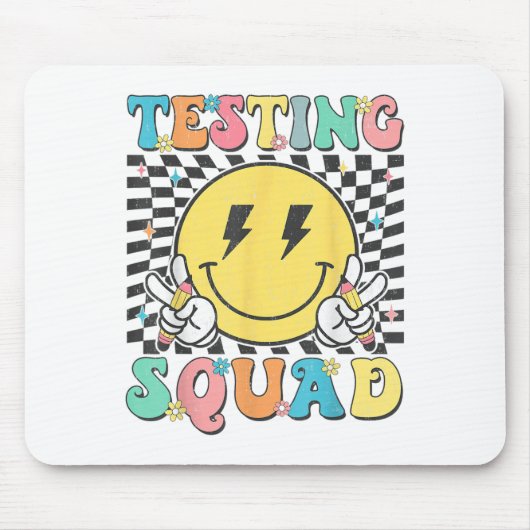 Groovy Test Day Testing Squad Motivation Teacher S マウスパッド (正面)