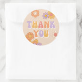 Groovy Thankステッカー | Groovyメッセージカード ラウンドシール (バッグ)