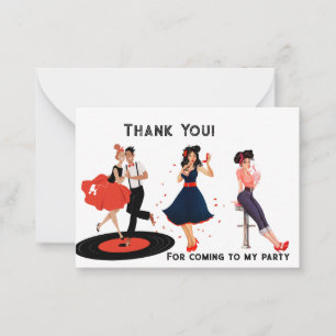 Groovy Thank you retro 1950sノートカード ノートカード