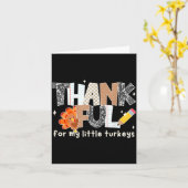 Groovy Thankful For My Little Turkeys Thanksgiving カード (黄色い花)
