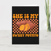 Groovy Thanksgiving Couple Matching She Is My Swee カード (正面)