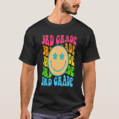 Groovy Third Grade Vibes Face Retro Teachers Back Tシャツ (正面)