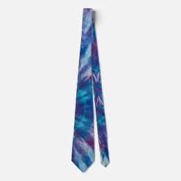 Groovy Tie Dye Pattern / Blue Purple & Magenta TIE ネクタイ