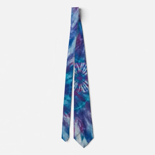 Groovy Tie Dye Pattern / Blue Purple & Magenta TIE ネクタイ (裏面)