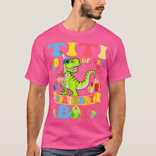 Groovy Titiの誕生日少年Tレックス恐竜Bir Tシャツ (正面)