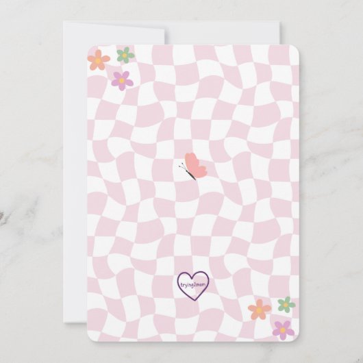 Groovy Two-tti Cutie, Retro Pinks 2nd Birthday 招待状 (裏面)