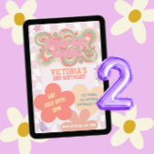 Groovy Two-tti Cutie, Retro Pinks 2nd Birthday 招待状