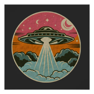 Groovy Ufoビーム ポスター