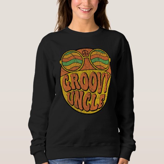Groovy Uncle 70s Aesthetic Nostalgia 1970's Retro  スウェットシャツ (正面)
