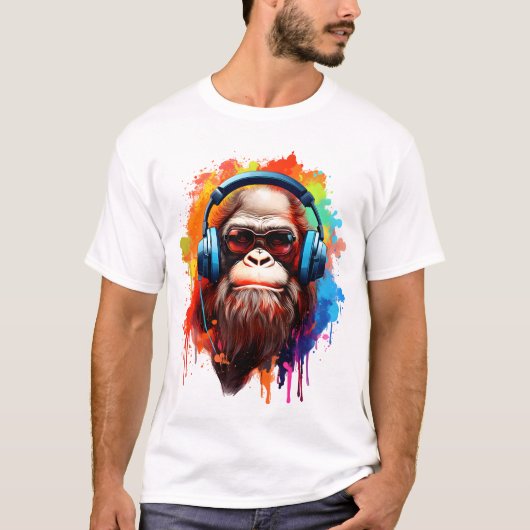 Groovy Urban Ape in Tunes Tシャツ (正面)