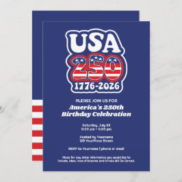  Groovy USA 250 - America's 250th Birthday Party 招待状