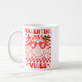 Groovy Valentine Vibes Happy Valentine's Day Girl  コーヒーマグカップ (左)