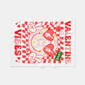 Groovy Valentine Vibes Happy Valentine's Day Girl  フリースブランケット (正面(横))