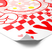 Groovy Valentine Vibes Happy Valentine's Day Girl  ポスター (角)