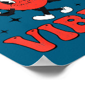 Groovy Valentine Vibes Heart Peace Valentines Day  ポスター (角)