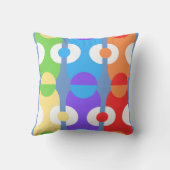 Groovy Vibesカオカラフルスジオメトリック クッション (裏面)