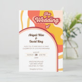 Groovy Vibesレトロ結婚のヴィンテージ セーブザデート (スタンド正面)